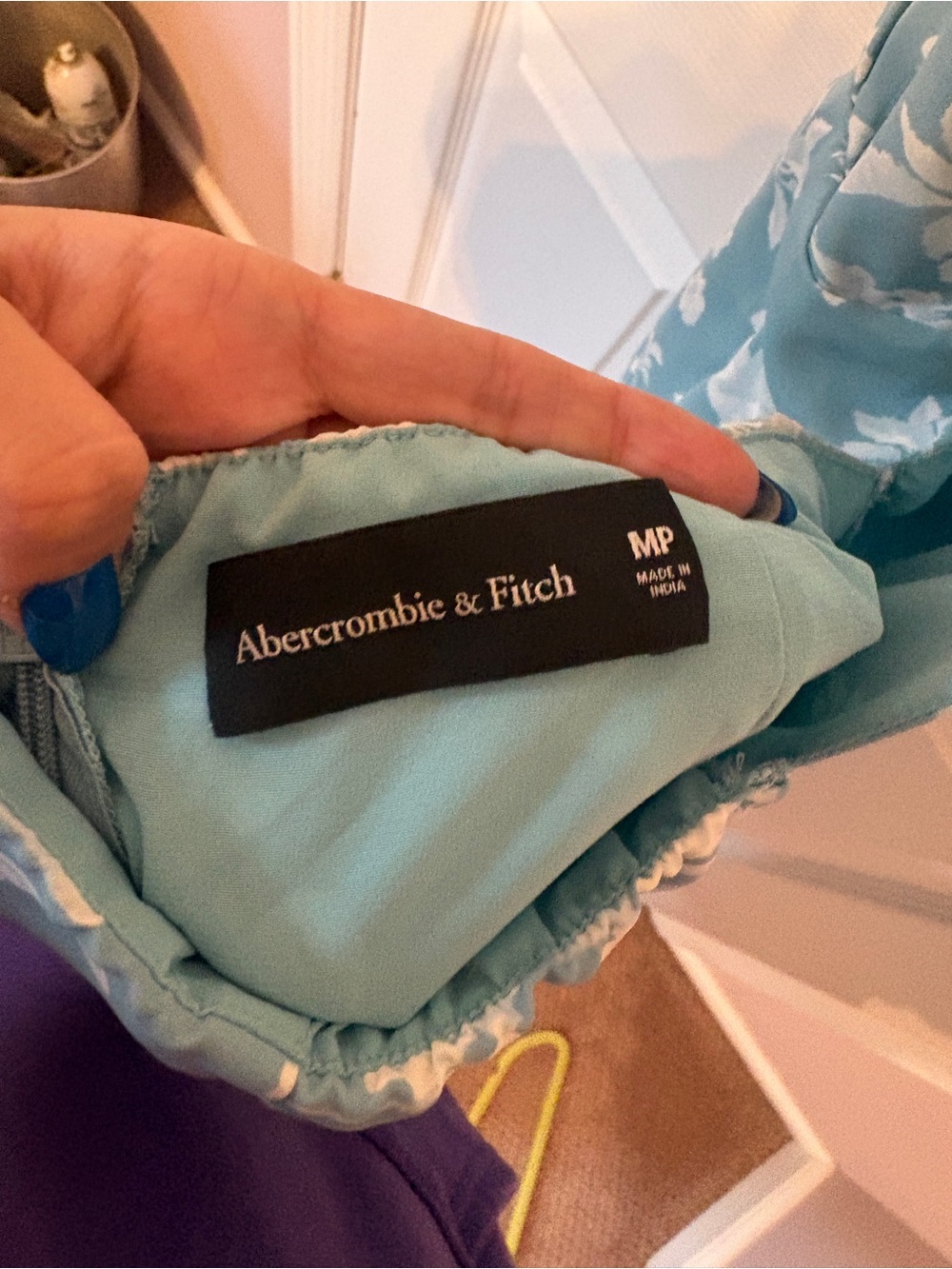 Abercrombie & Fitch Aqua Floral Midi Dress - Picture 3 of 6